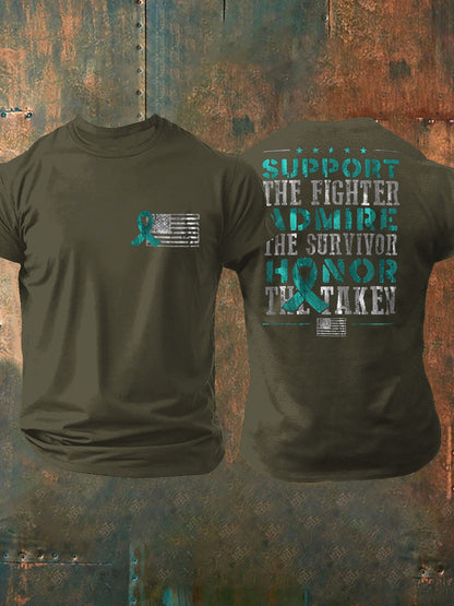 Men's PTSD Awareness Veteran Printed T-shirt