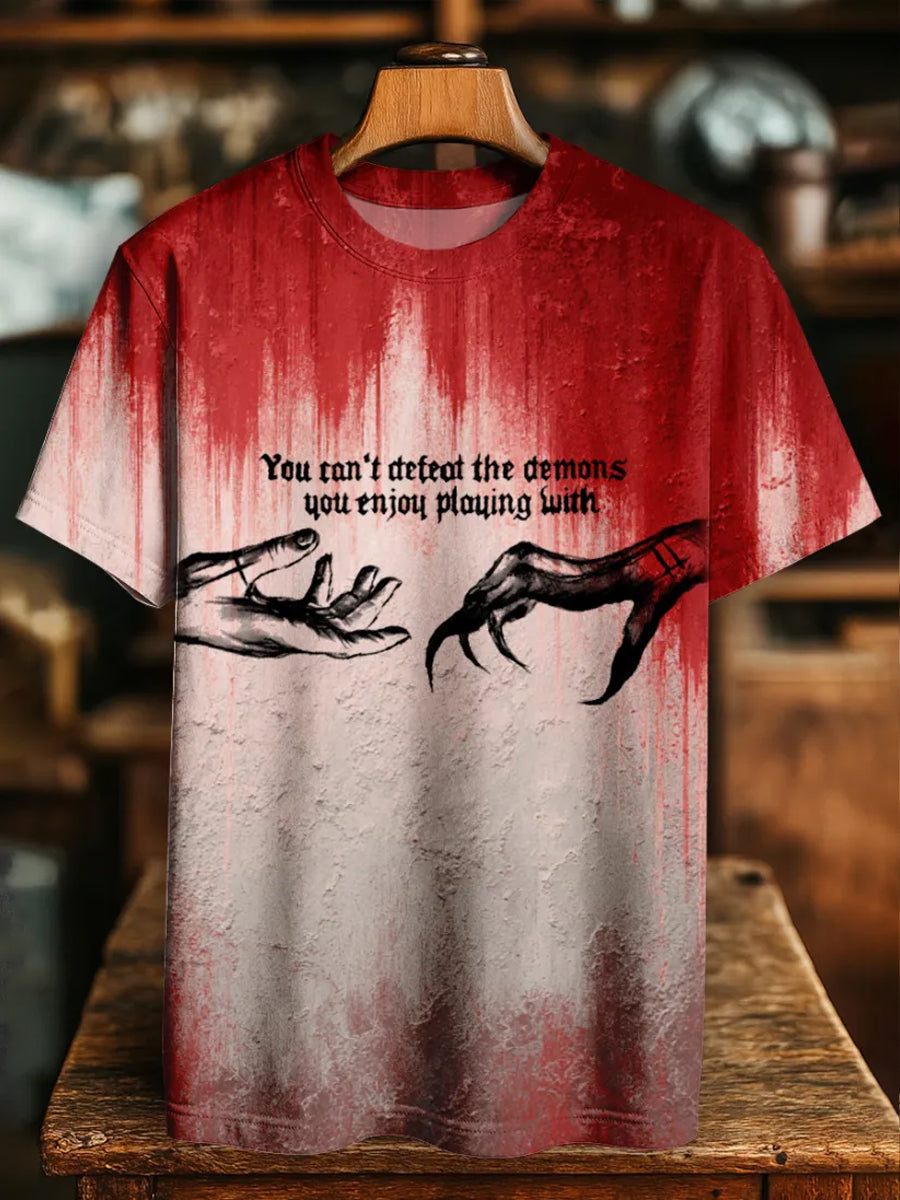 Men's Bloody Print Casual T-Shirt