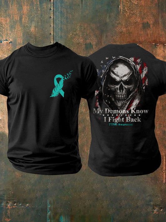 Men's PTSD Awareness Veteran Printed T-Shirt