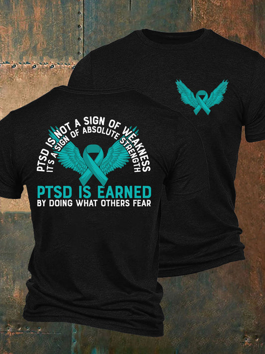 Men's PTSD Awareness Veteran Printed T-Shirt