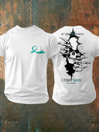 Men's PTSD Awareness Veteran Printed T-Shirt