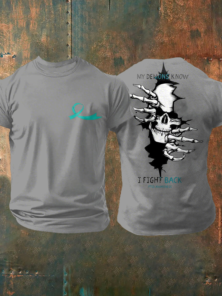 Men's PTSD Awareness Veteran Printed T-Shirt