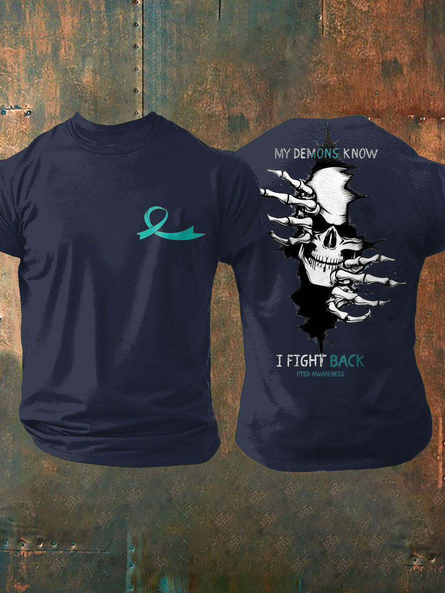 Men's PTSD Awareness Veteran Printed T-Shirt