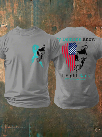 Men's PTSD Awareness Veteran Printed T-Shirt