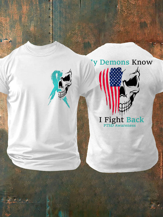 Men's PTSD Awareness Veteran Printed T-Shirt