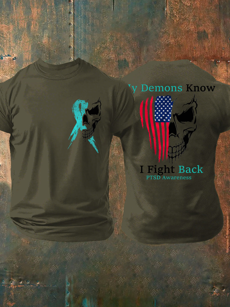 Men's PTSD Awareness Veteran Printed T-Shirt