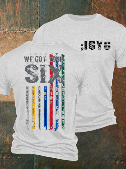 Men's PTSD Awareness Veteran I Got You Six Printed T-Shirt