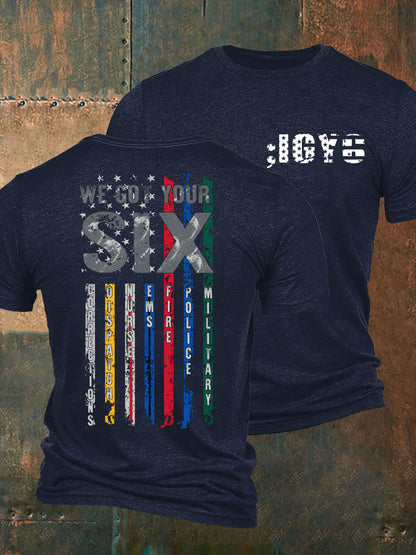 Men's PTSD Awareness Veteran I Got You Six Printed T-Shirt