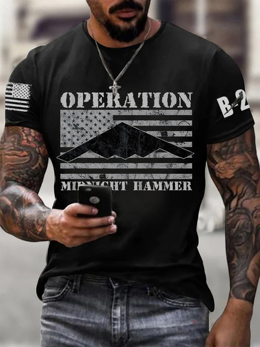 Men's Operation Midnight Hammer B-2 Spirit Short-sleeved T-shirt