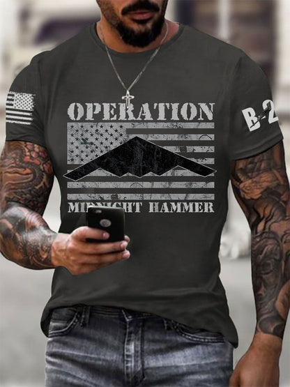 Men's Operation Midnight Hammer B-2 Spirit Short-sleeved T-shirt