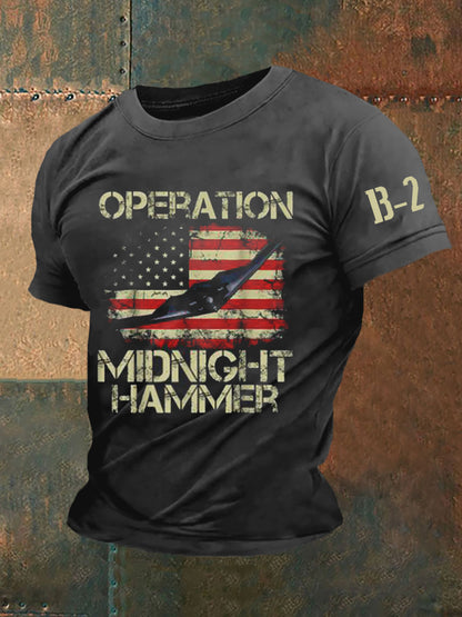 Men's Operation Midnight Hammer B-2 Spirit Short-sleeved T-shirt