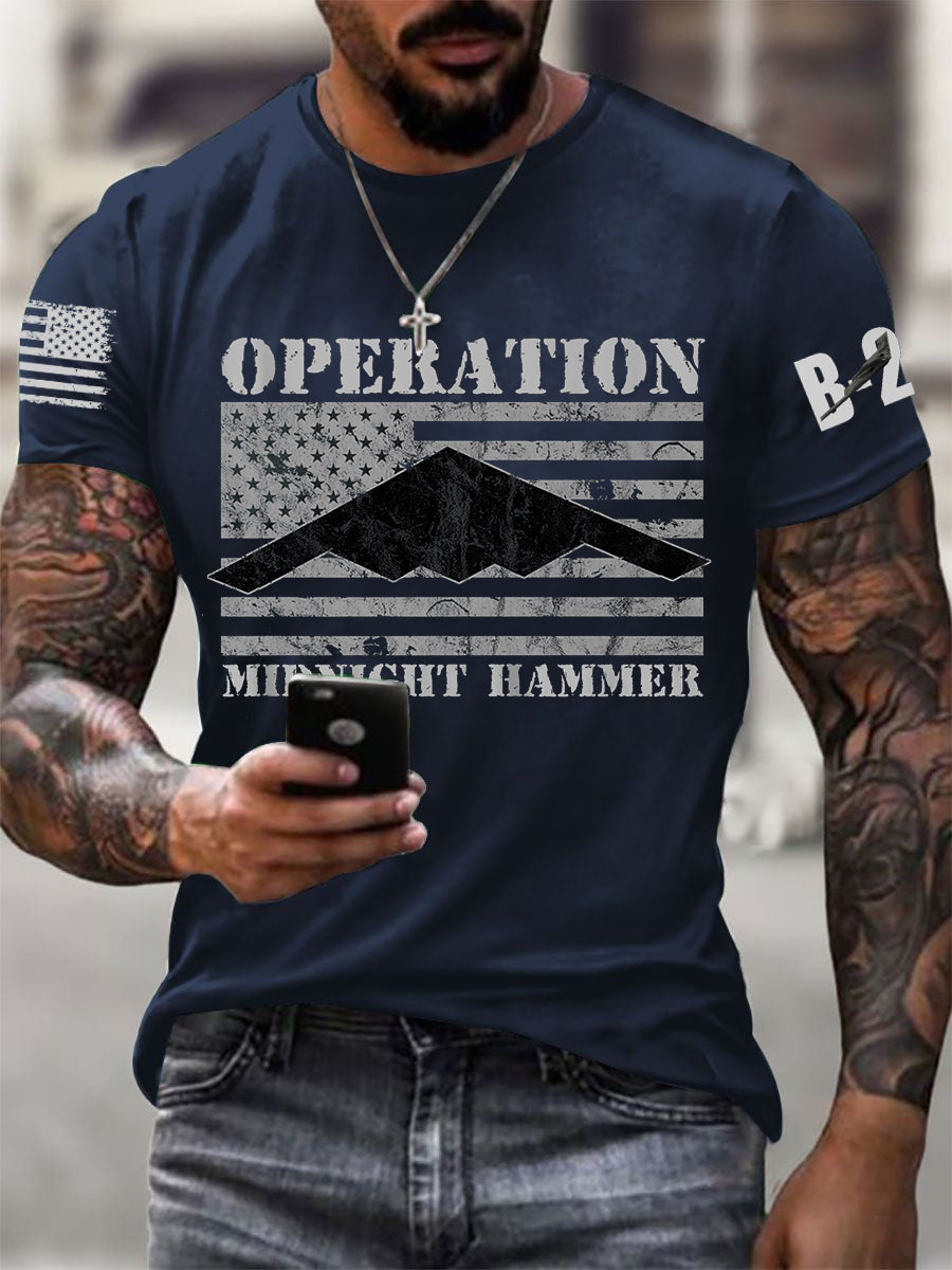 Men's Operation Midnight Hammer B-2 Spirit Short-sleeved T-shirt