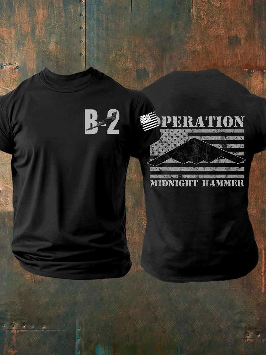 Men's Operation Midnight Hammer B-2 Spirit Short-sleeved T-shirt