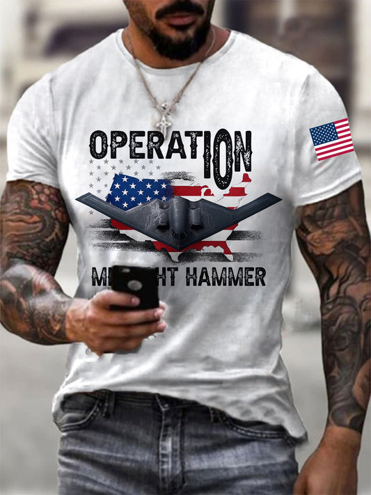 Men's Operation Midnight Hammer B-2 Spirit Short-sleeved T-shirt