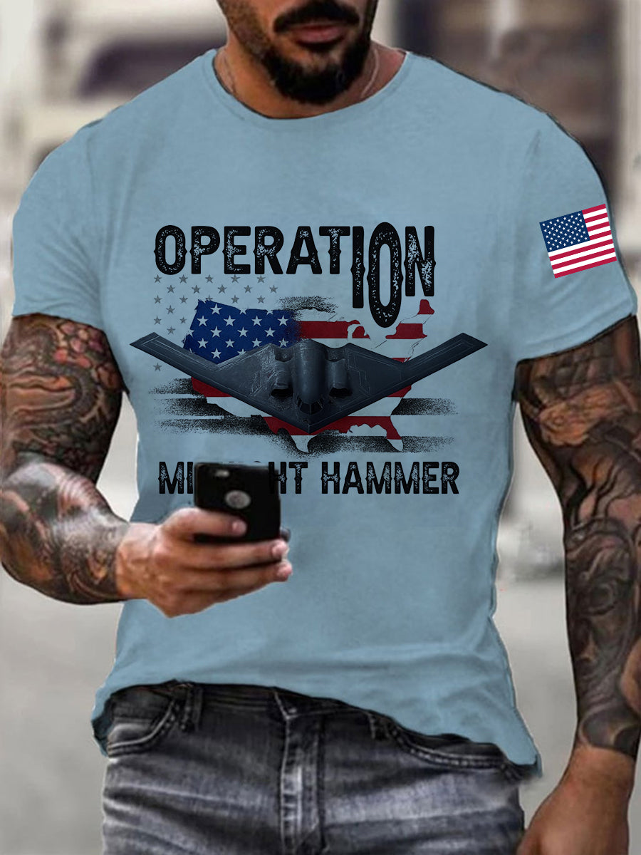 Men's Operation Midnight Hammer B-2 Spirit Short-sleeved T-shirt