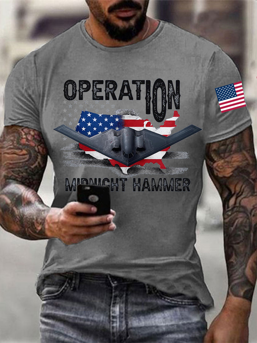 Men's Operation Midnight Hammer B-2 Spirit Short-sleeved T-shirt