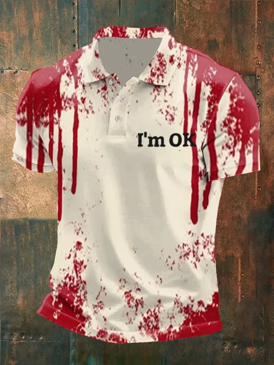 Men's Vintage Bloody Casual Polo Shirt
