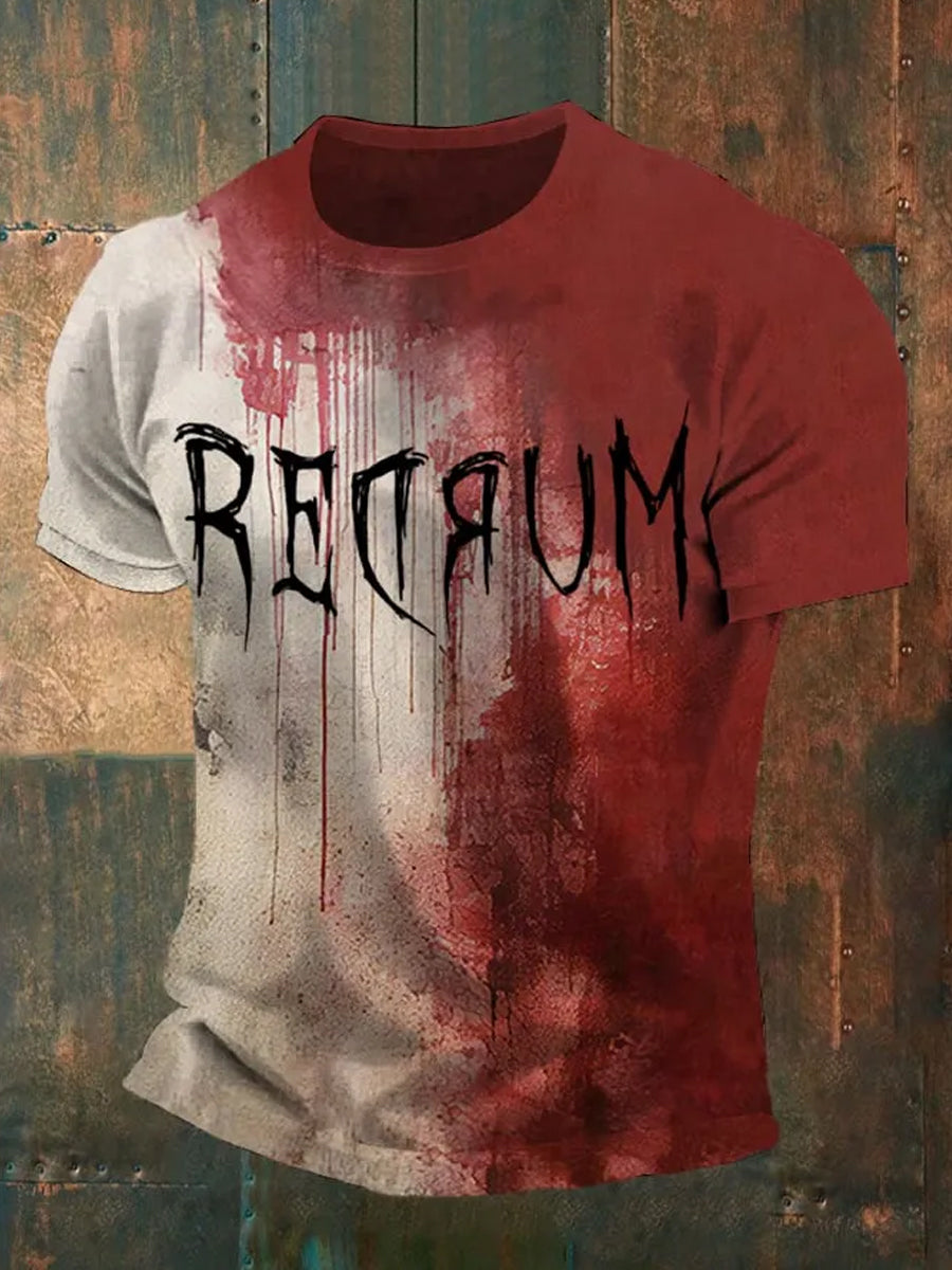 Men's Vintage Bloody Graphic Casual T-Shirt