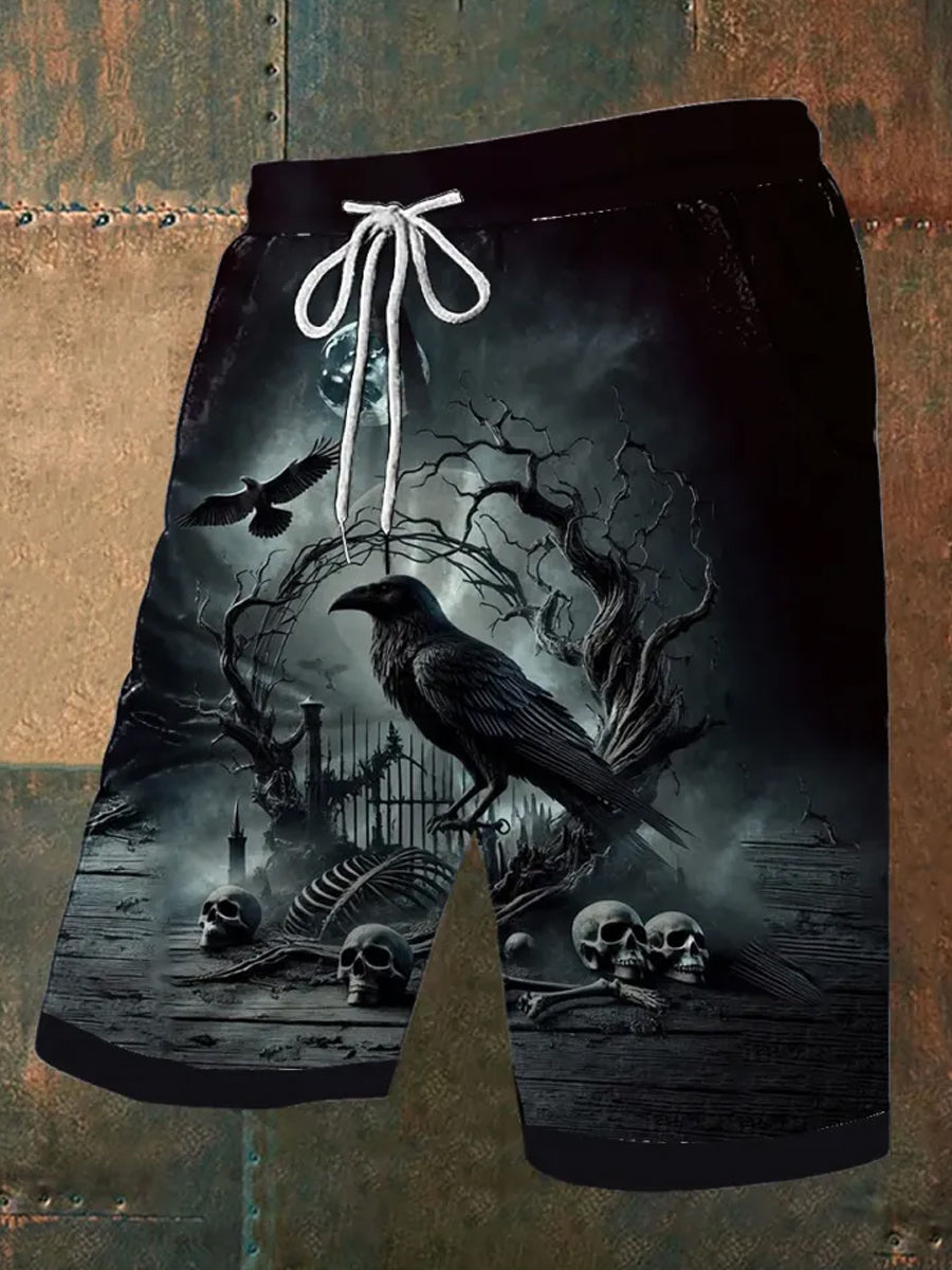 Men's Vintage Crow Art Shorts
