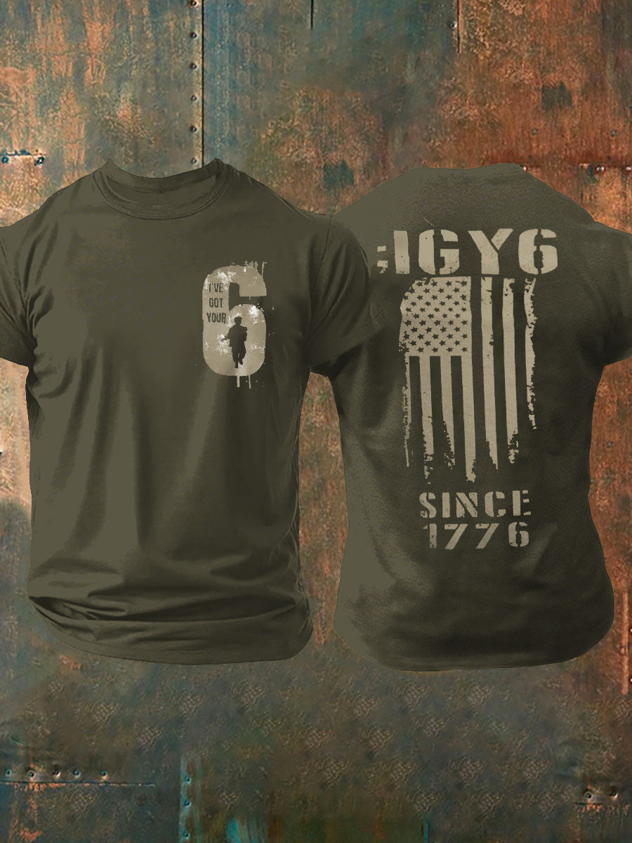 Men's PTSD Awareness Veteran I Got Your Six Printed T-shirt