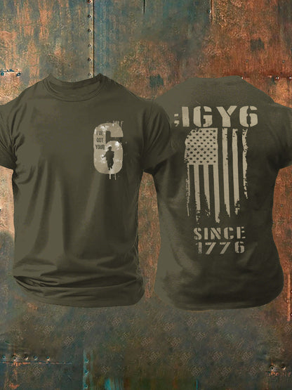 Men's PTSD Awareness Veteran I Got Your Six Printed T-shirt