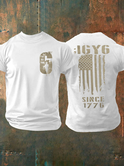 Men's PTSD Awareness Veteran I Got Your Six Printed T-shirt