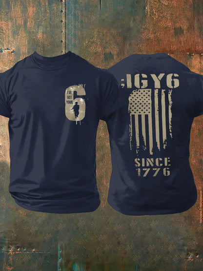 Men's PTSD Awareness Veteran I Got Your Six Printed T-shirt