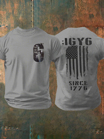 Men's PTSD Awareness Veteran I Got Your Six Printed T-shirt
