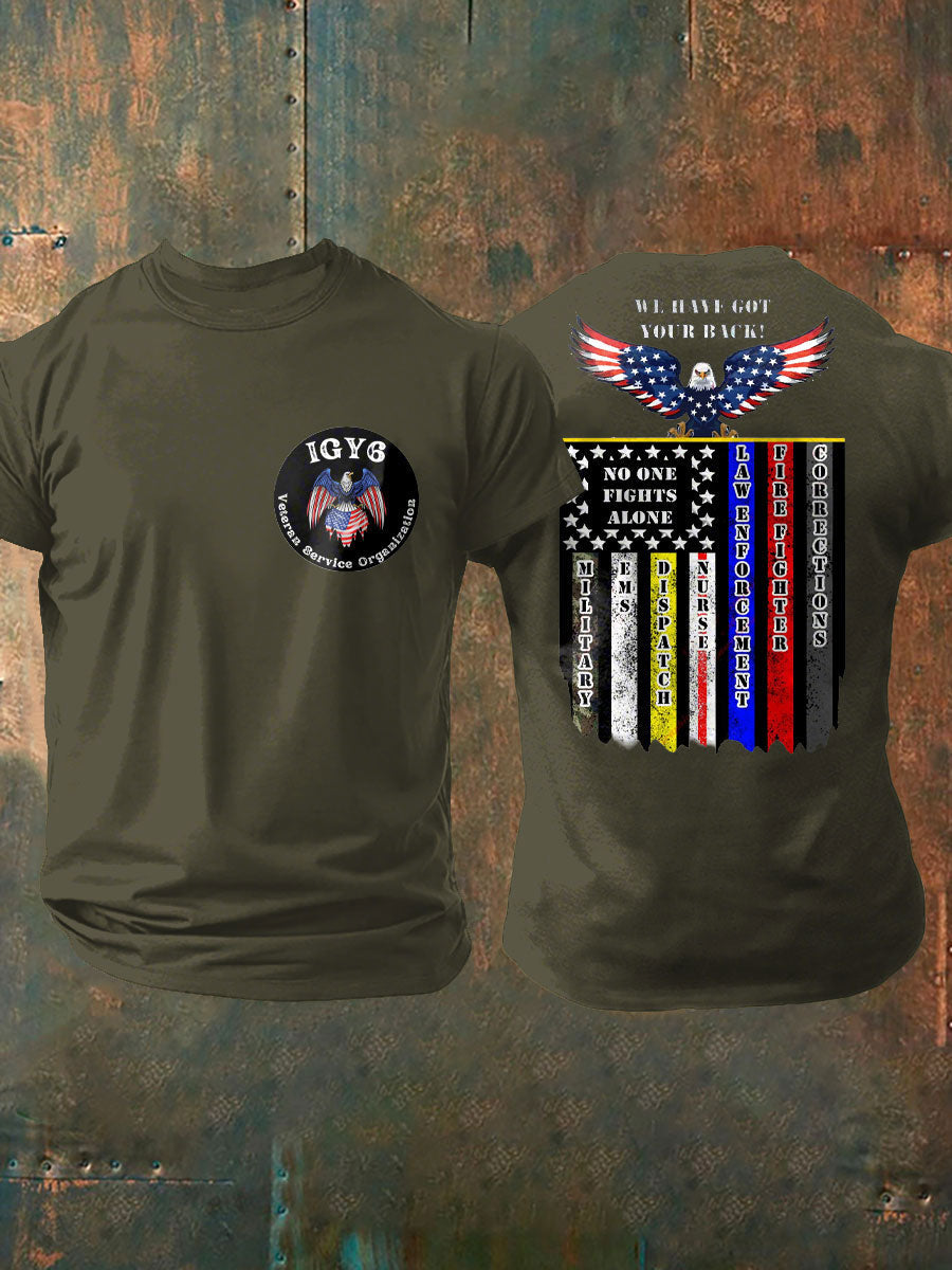 Men's PTSD Awareness Veteran I Got Your Six Printed T-shirt