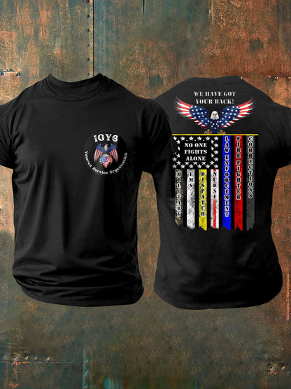 Men's PTSD Awareness Veteran I Got Your Six Printed T-shirt