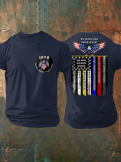 Men's PTSD Awareness Veteran I Got Your Six Printed T-shirt
