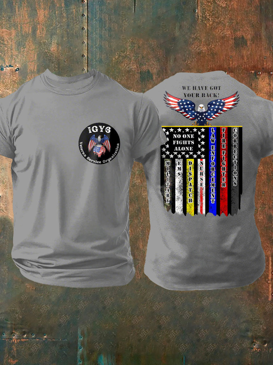 Men's PTSD Awareness Veteran I Got Your Six Printed T-shirt