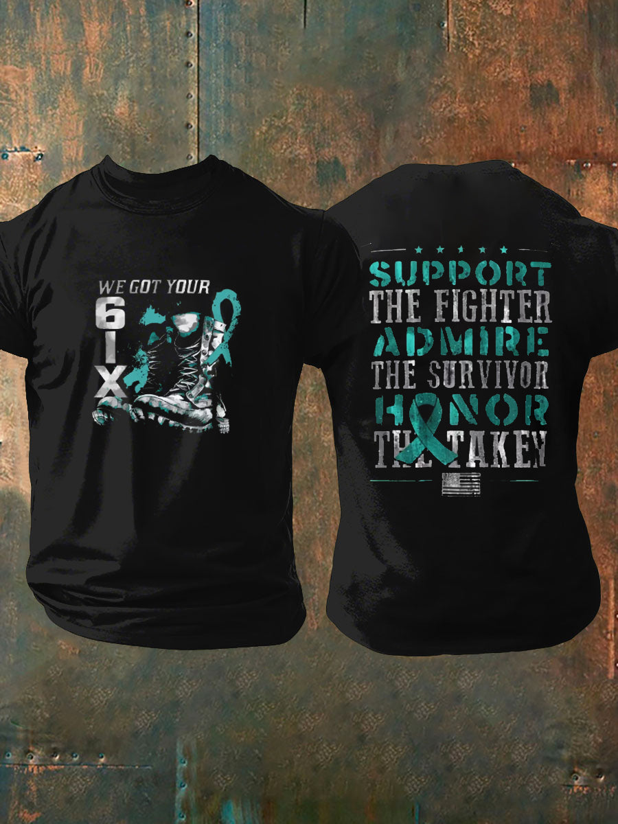 Men's PTSD Awareness Veteran Print Casual T-Shirt