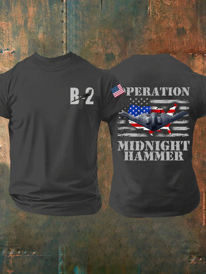Men's Operation Midnight Hammer B-2 Spirit Short-sleeved T-shirt