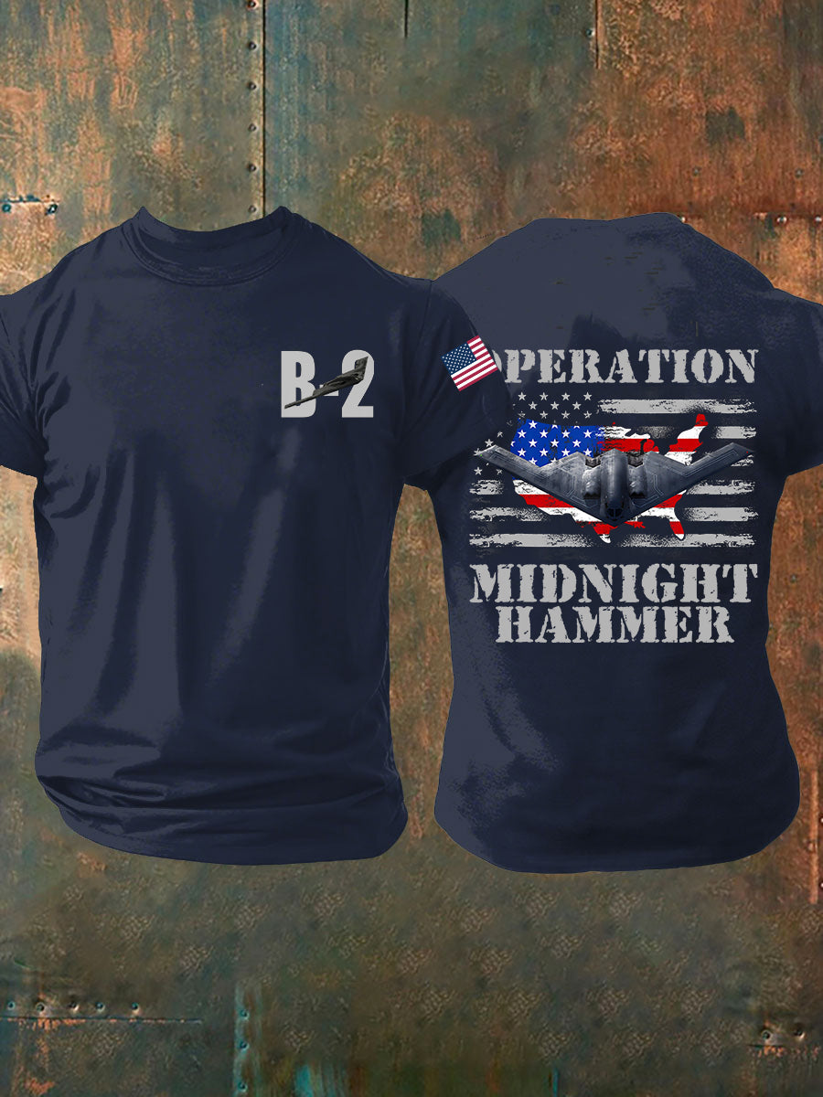 Men's Operation Midnight Hammer B-2 Spirit Short-sleeved T-shirt