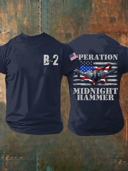 Men's Operation Midnight Hammer B-2 Spirit Short-sleeved T-shirt