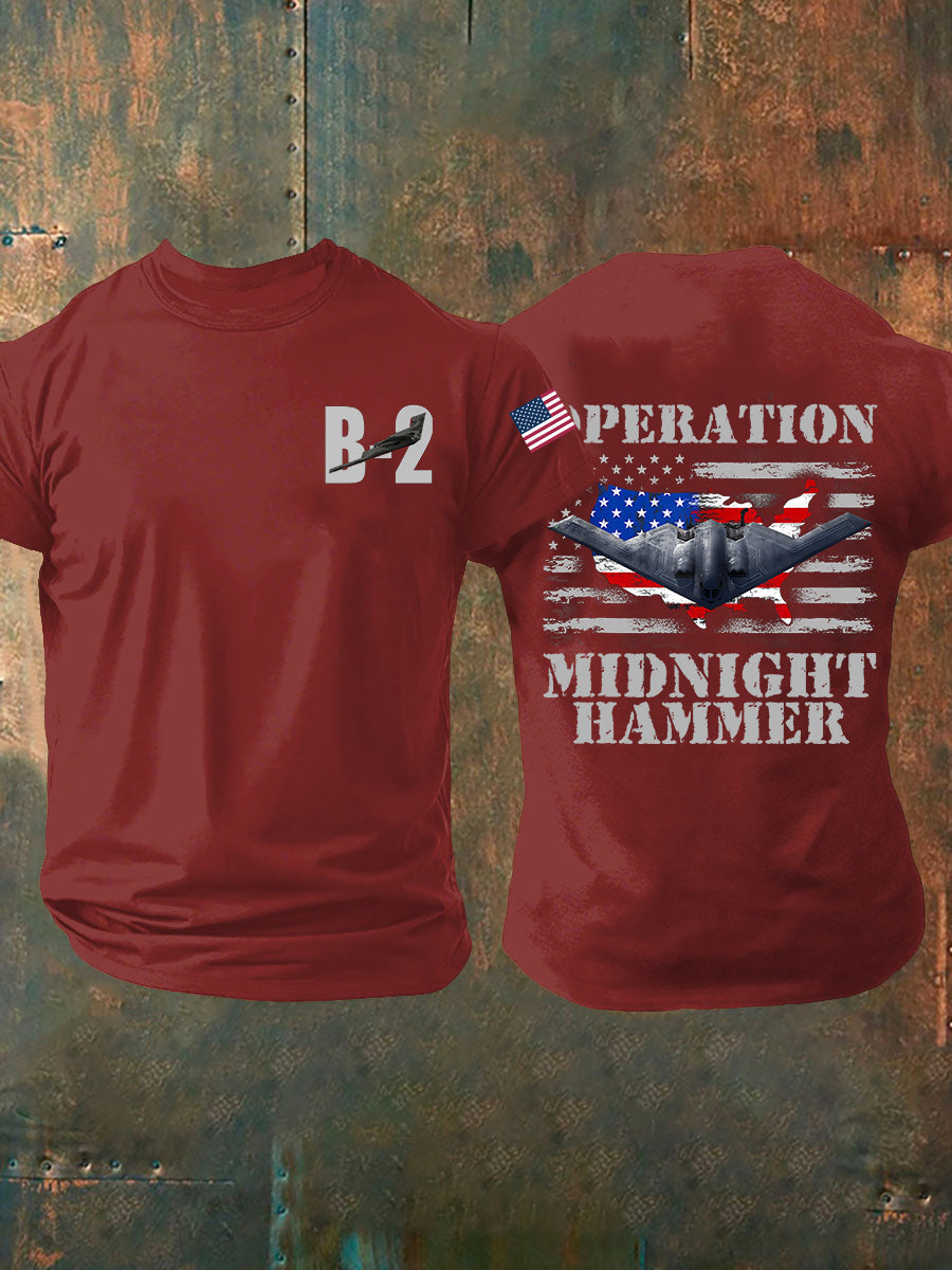 Men's Operation Midnight Hammer B-2 Spirit Short-sleeved T-shirt