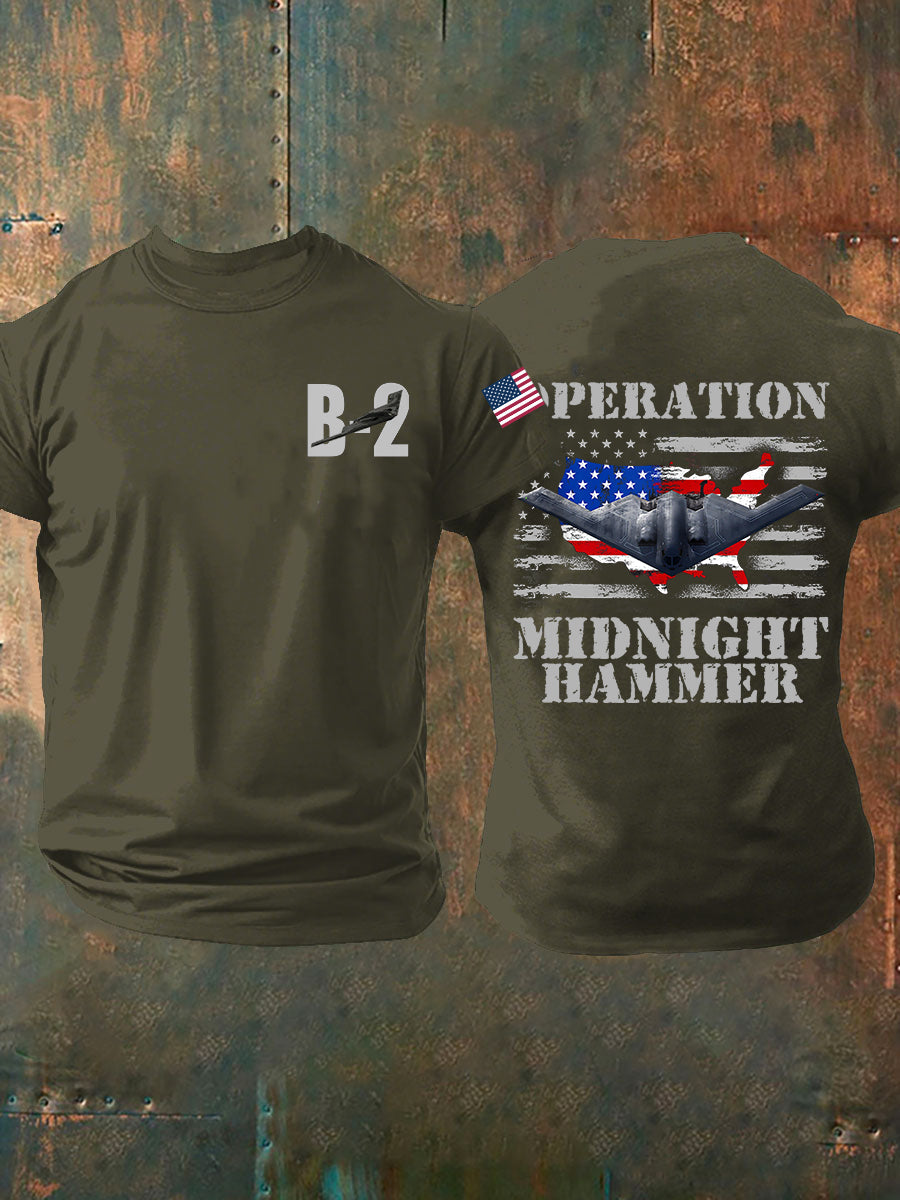 Men's Operation Midnight Hammer B-2 Spirit Short-sleeved T-shirt