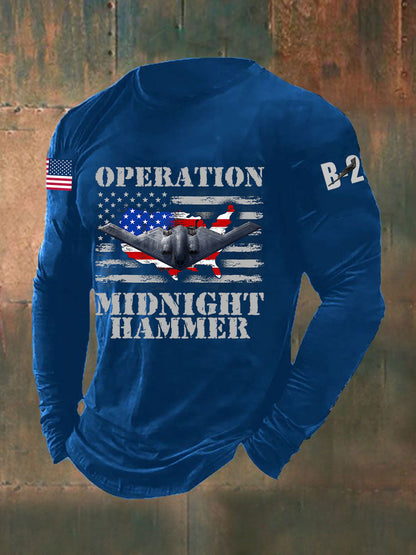 Men's Operation Midnight Hammer B-2 Spirit Long Sleeve T-shirt