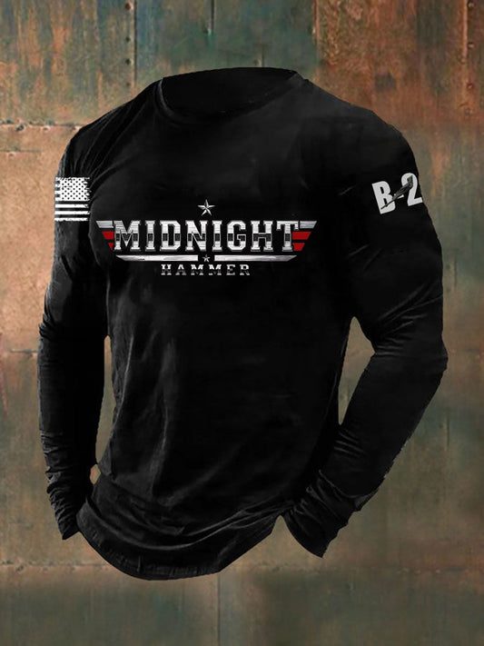Men's Operation Midnight Hammer B-2 Spirit Long Sleeve T-shirt