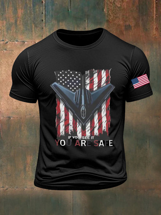 Men's If You See It You Are Safe B-2 Spirit Printed T-shirt