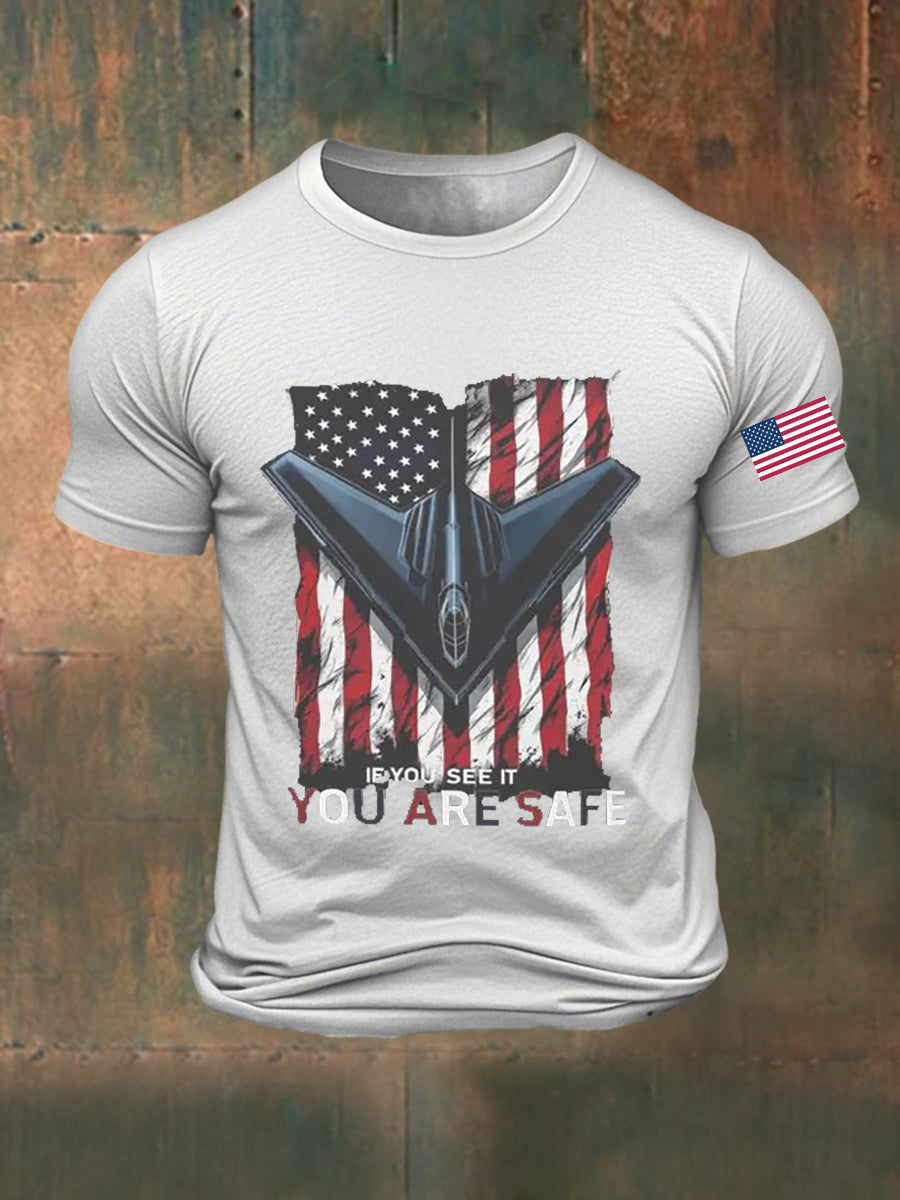 Men's If You See It You Are Safe B-2 Spirit Printed T-shirt