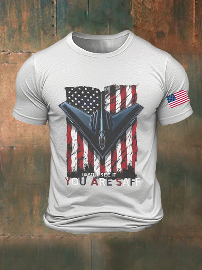 Men's If You See It You Are Safe B-2 Spirit Printed T-shirt