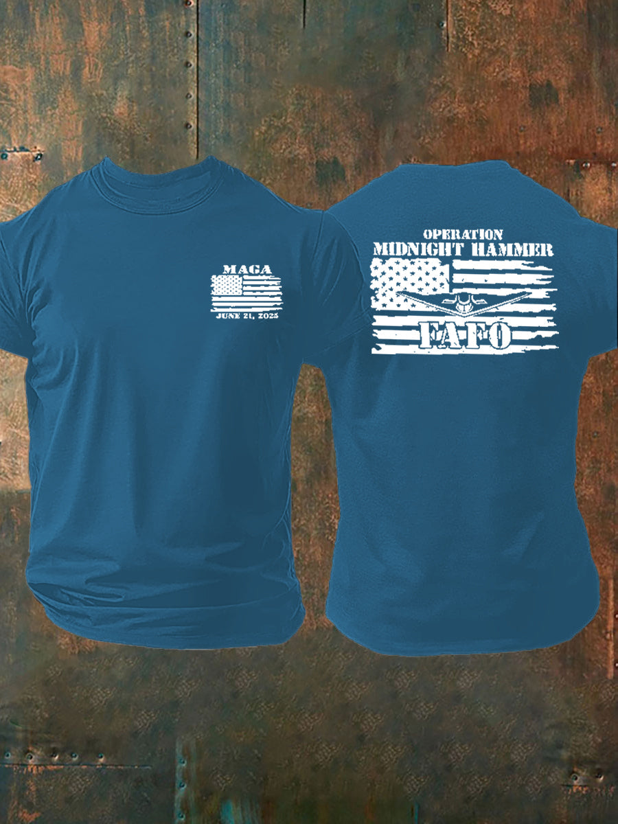 Men's MEGA Midnight Hammer FAFO Printed T-shirt