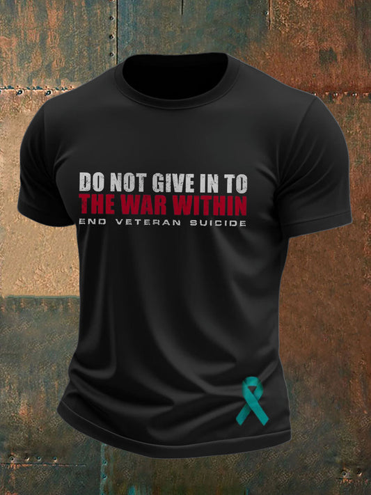 Men's Veteran Suicide Lives Matter Printed T-shirt