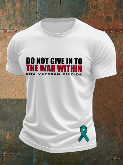 Men's Veteran Suicide Lives Matter Printed T-shirt