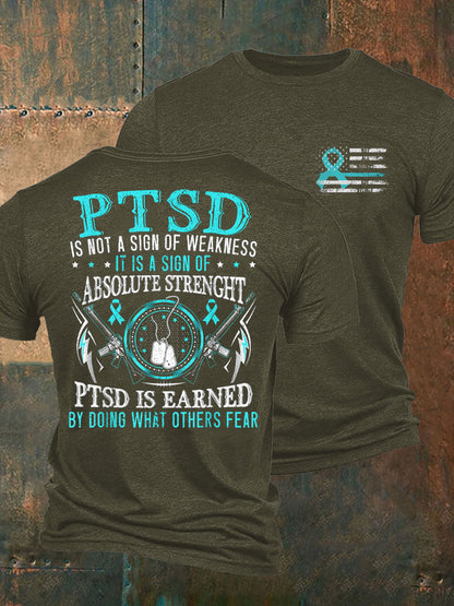 Men's Veteran PTSD Awareness Printed T-shirt