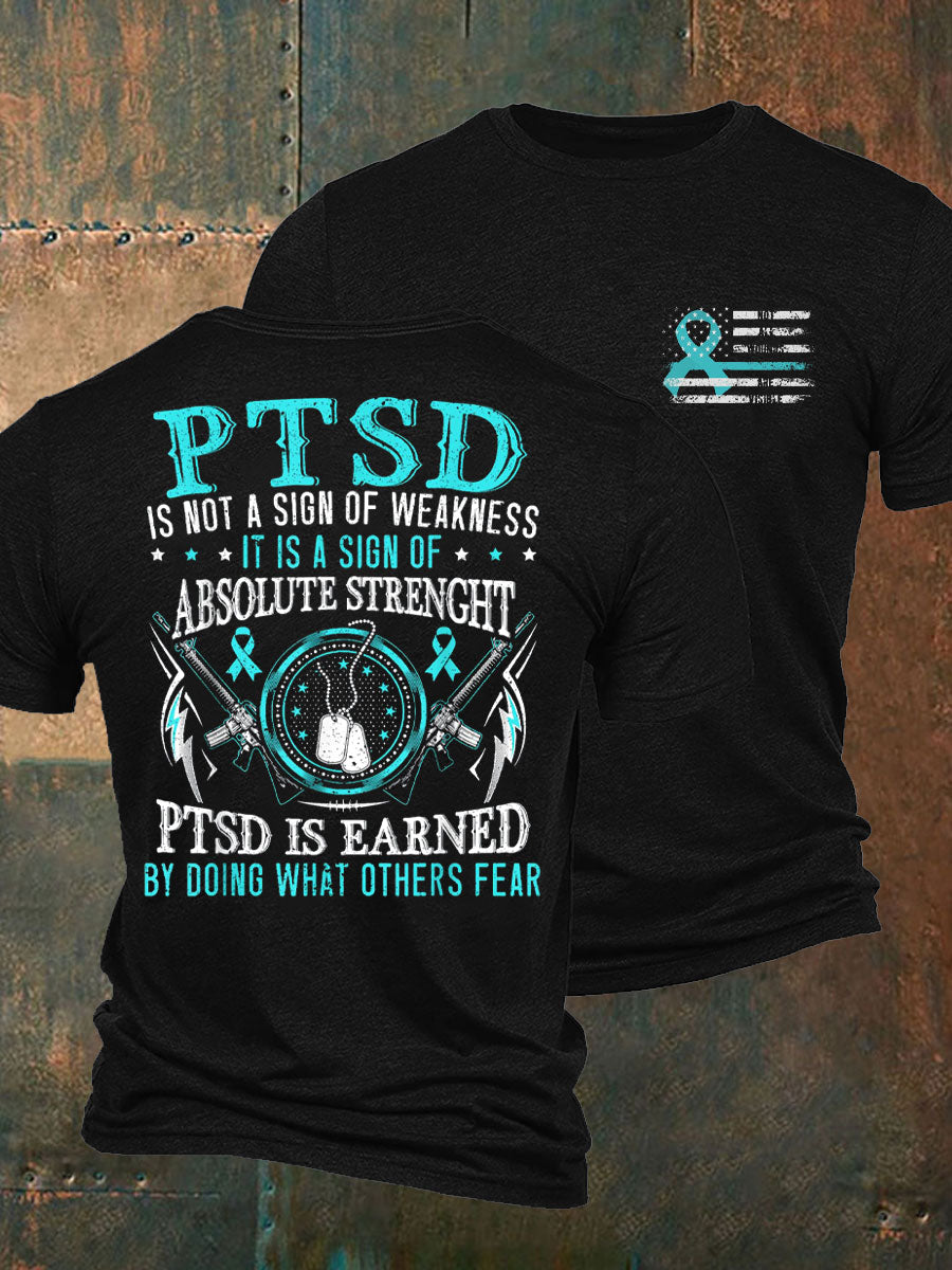 Men's Veteran PTSD Awareness Printed T-shirt