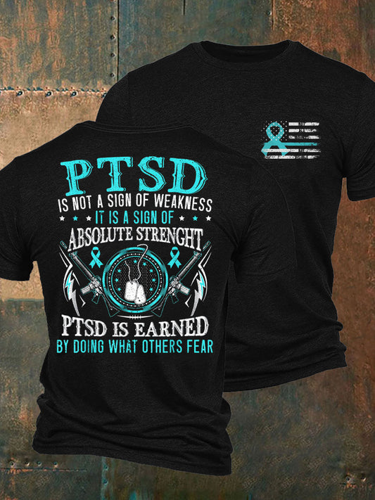 Men's Veteran PTSD Awareness Printed T-shirt