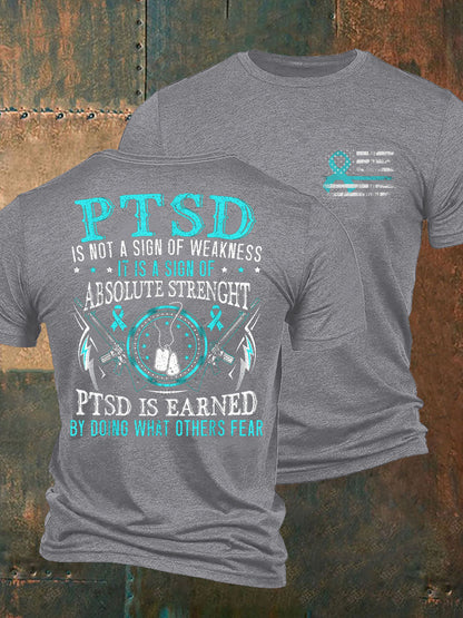 Men's Veteran PTSD Awareness Printed T-shirt